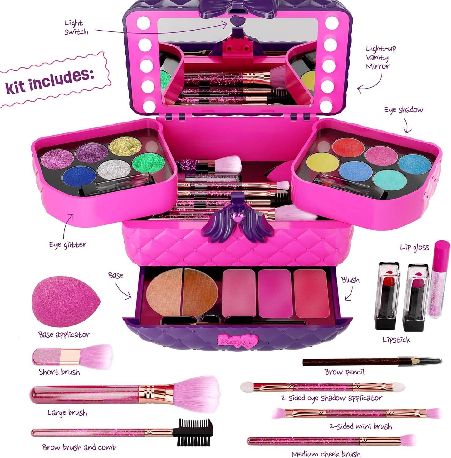 Light Up Makeup Kit for Kids - Real Girls Make Up Set