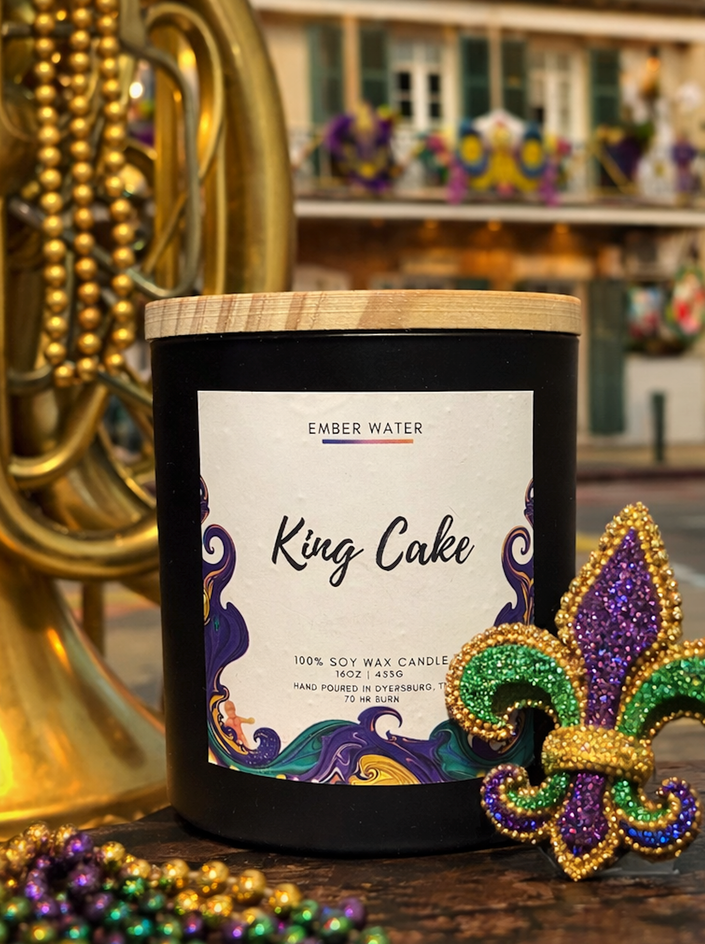 King Cake 16 oz 100% Soy Candle
