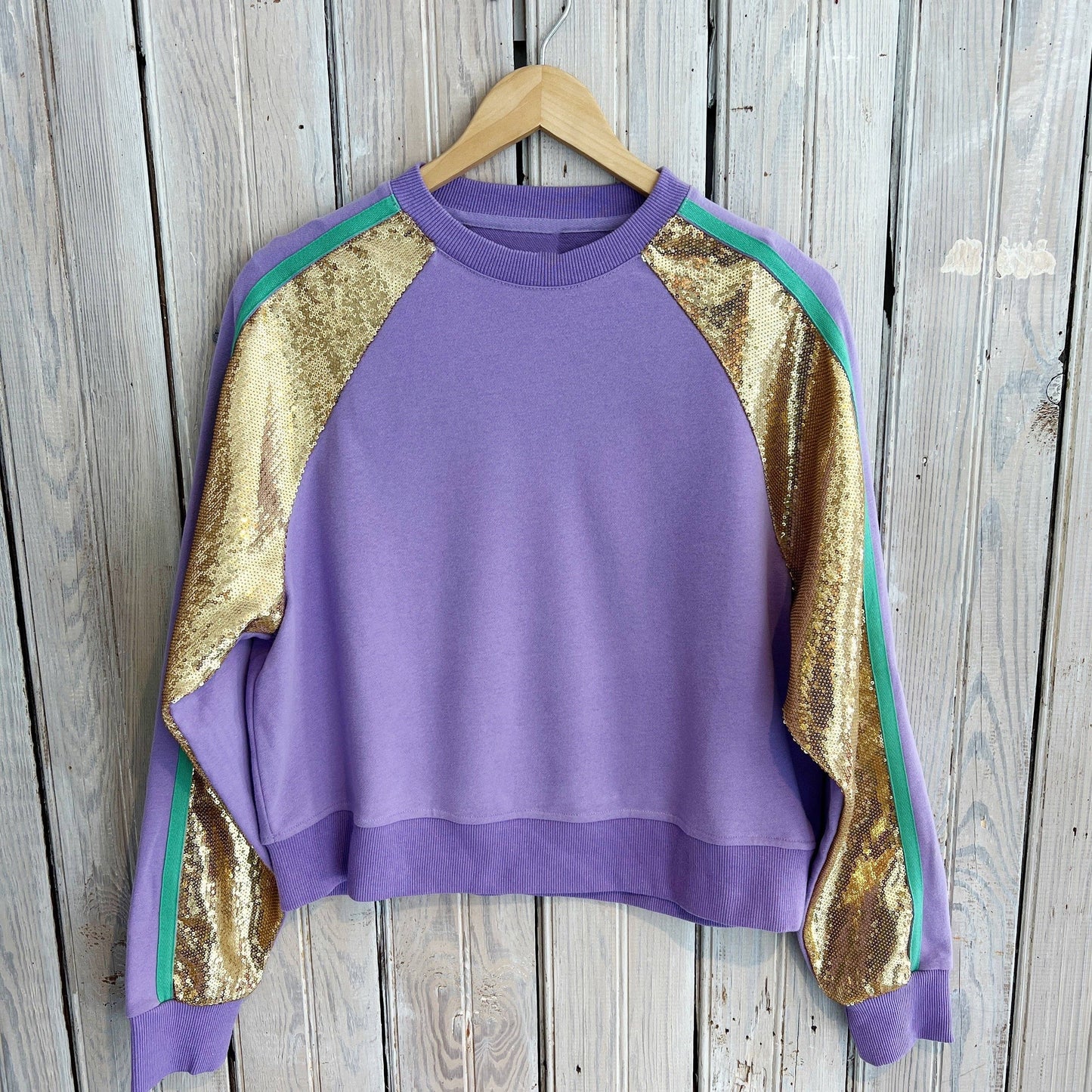 Gold Sequin Lavender Mardi Sweatshirt