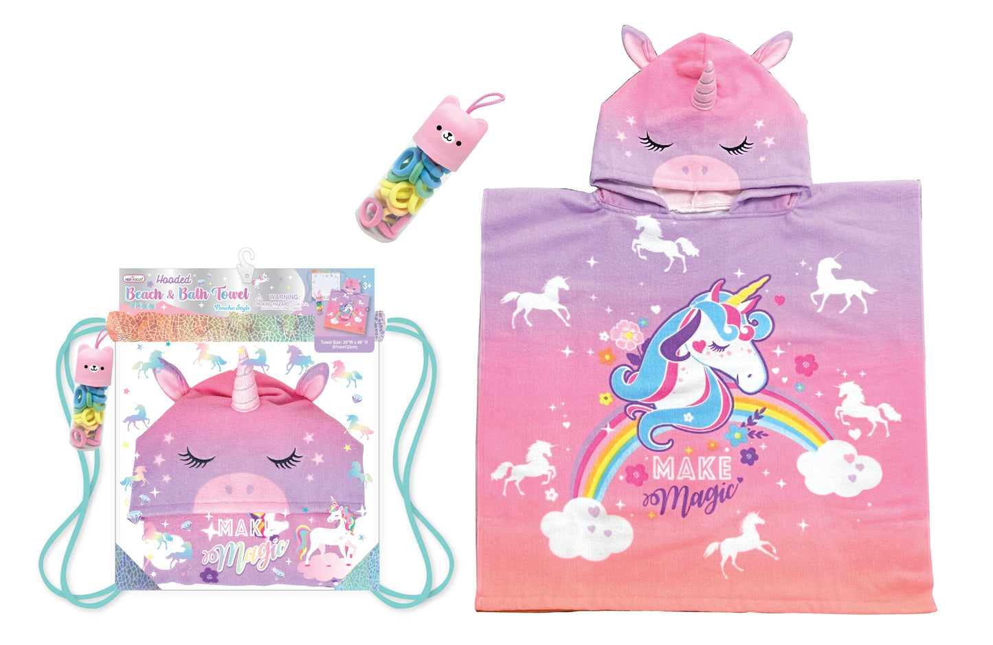 Hooded Beach & Bath Towel, Unicorn