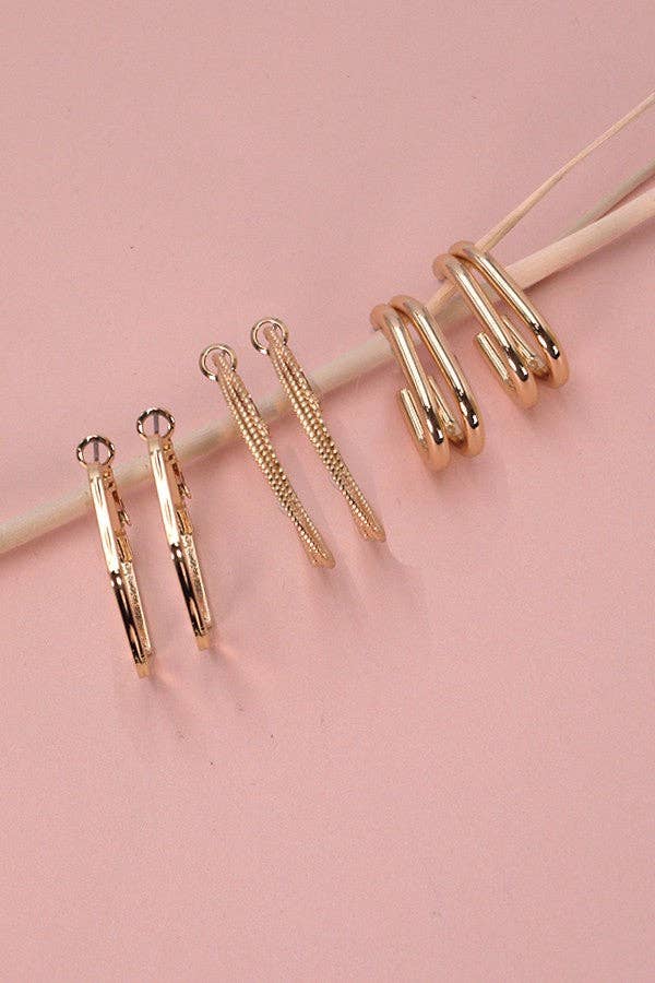 Set of 3 Hoop Earrings