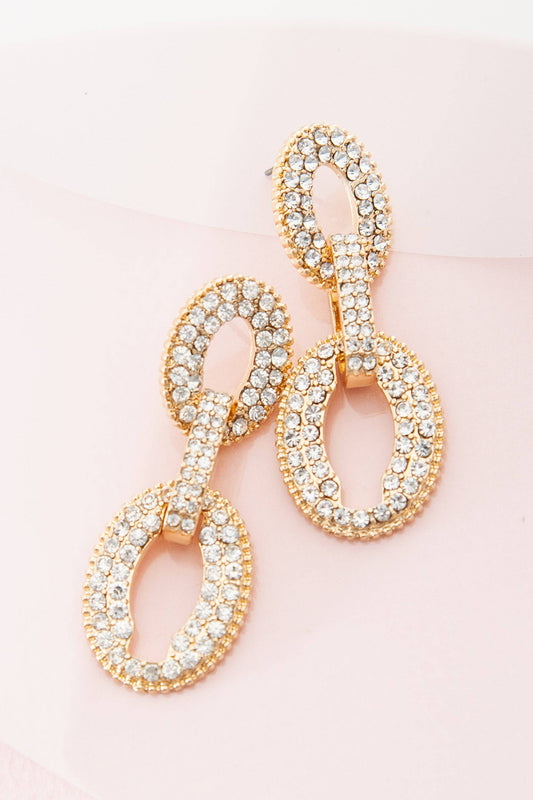 STATEMENT RHINESTONE DROP EARRINGS