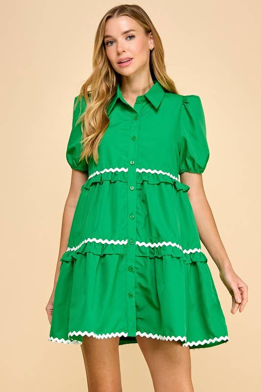 Kelly Green Zig Zag Dress