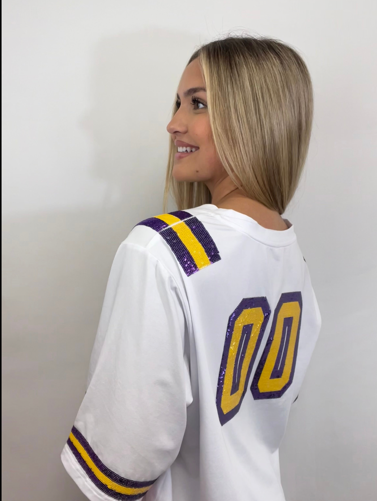 Set It Off Oversized Sequin Jersey Tee