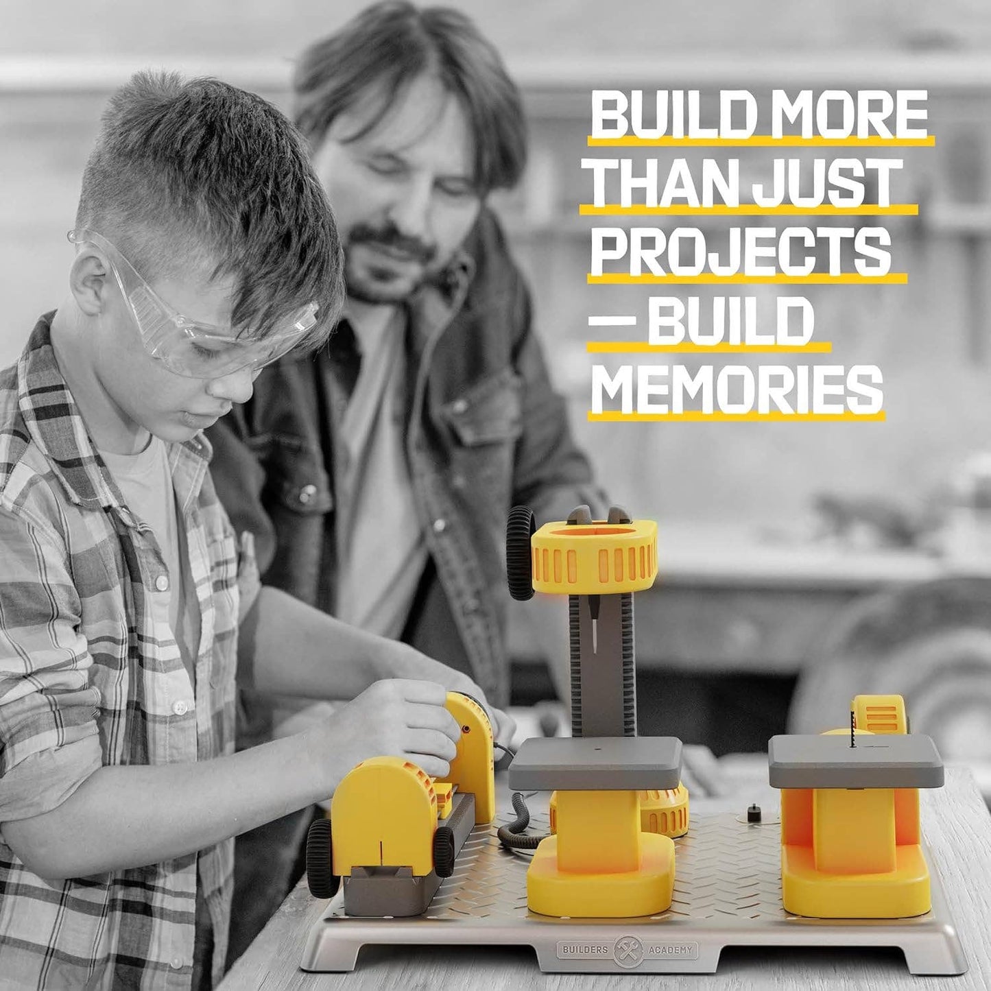 4 in 1 Woodworking Station for Kids Real Construction Tools