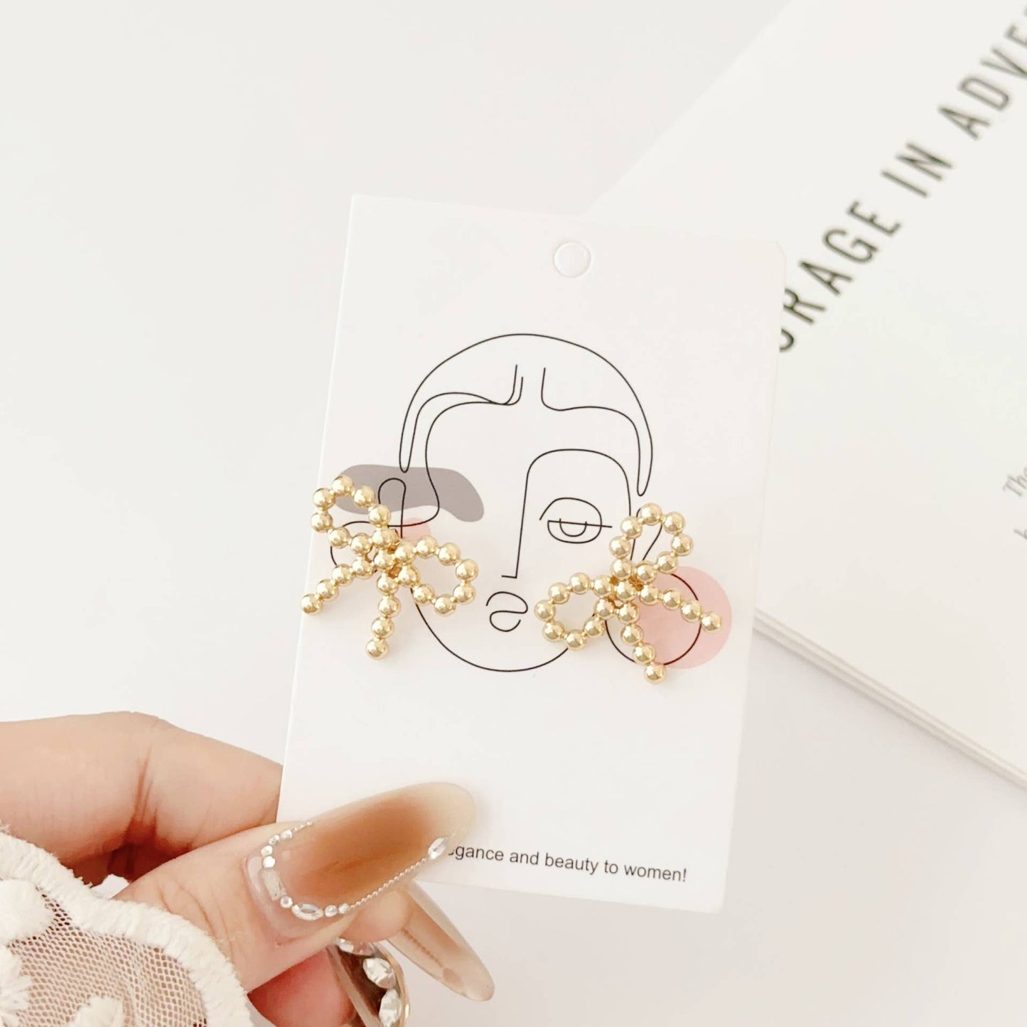 18K Stainless Steel Tarnish Free Bow Stud Earring