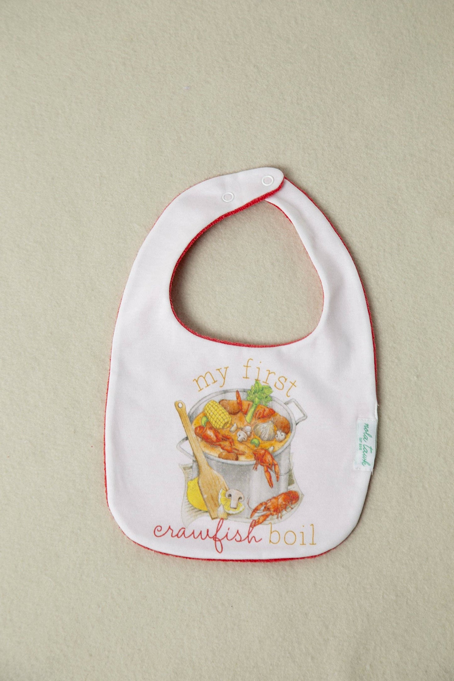 My First Crawfish Boil Organic Cotton Baby Bib