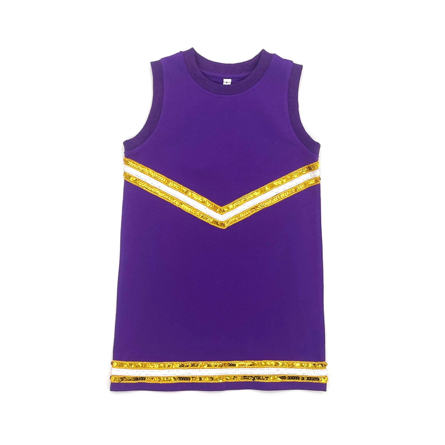 Purple & Gold Sequin Cheer Dress