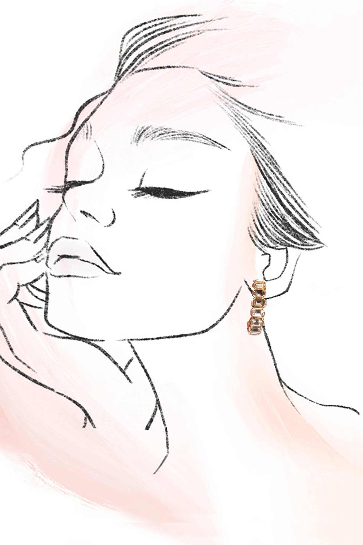 CLASSIC RHINESTONE HOOP EARRINGS