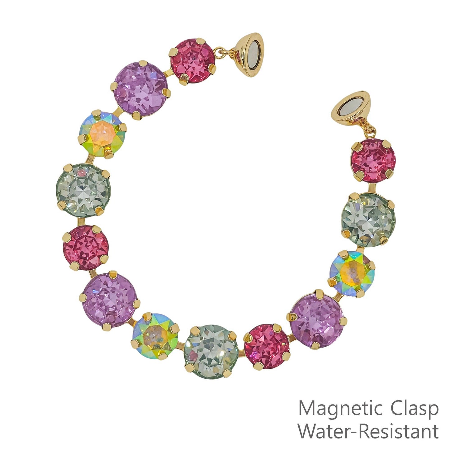 Crystal Light Multi Stone with Magnetic Closure Bracelet