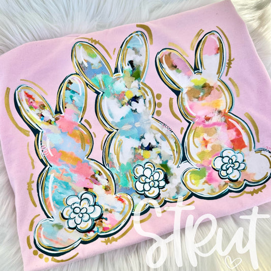 Abstract Bunny Trio - Blossom - Comfort Colors