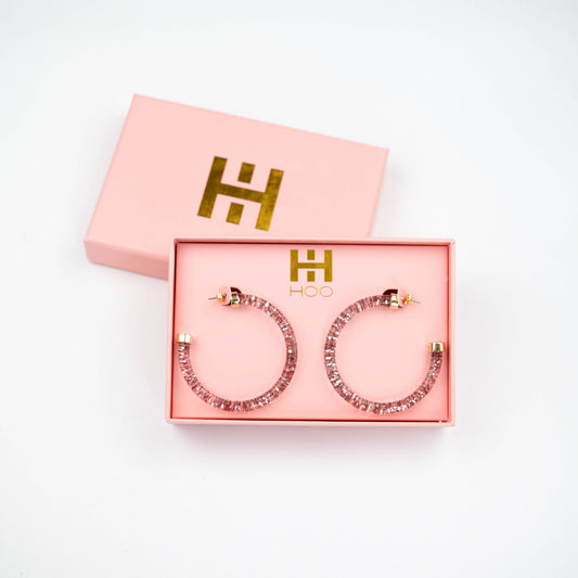 Light Pink Glitter Hoo Hoops