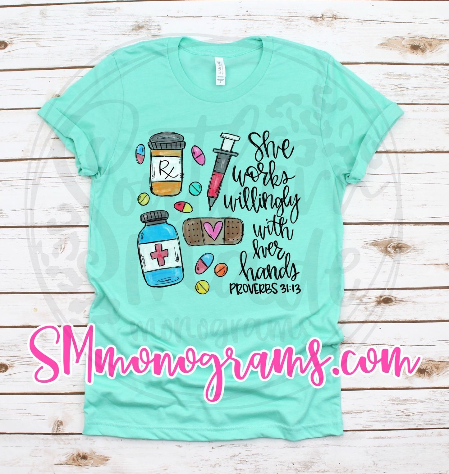 Pharmacist - She Works Willingly With Her Hands Proverbs 31:13 - Tee, Tank or Raglan