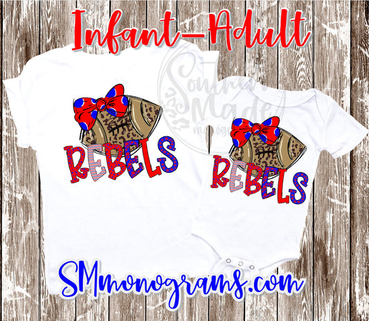 Rebels Football - Choose Colors & Style Shirt