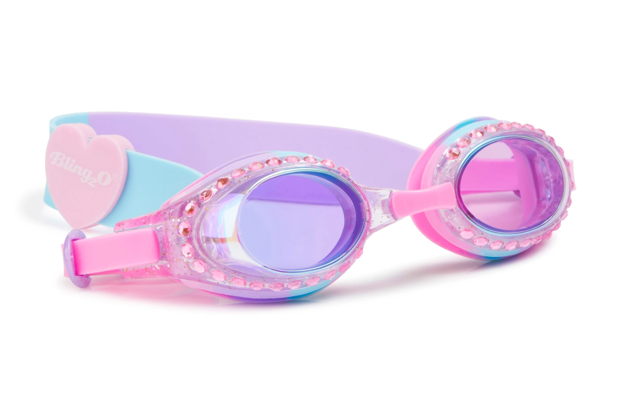 Rhinestone Shimmer Swim Goggles - Multiple Colors