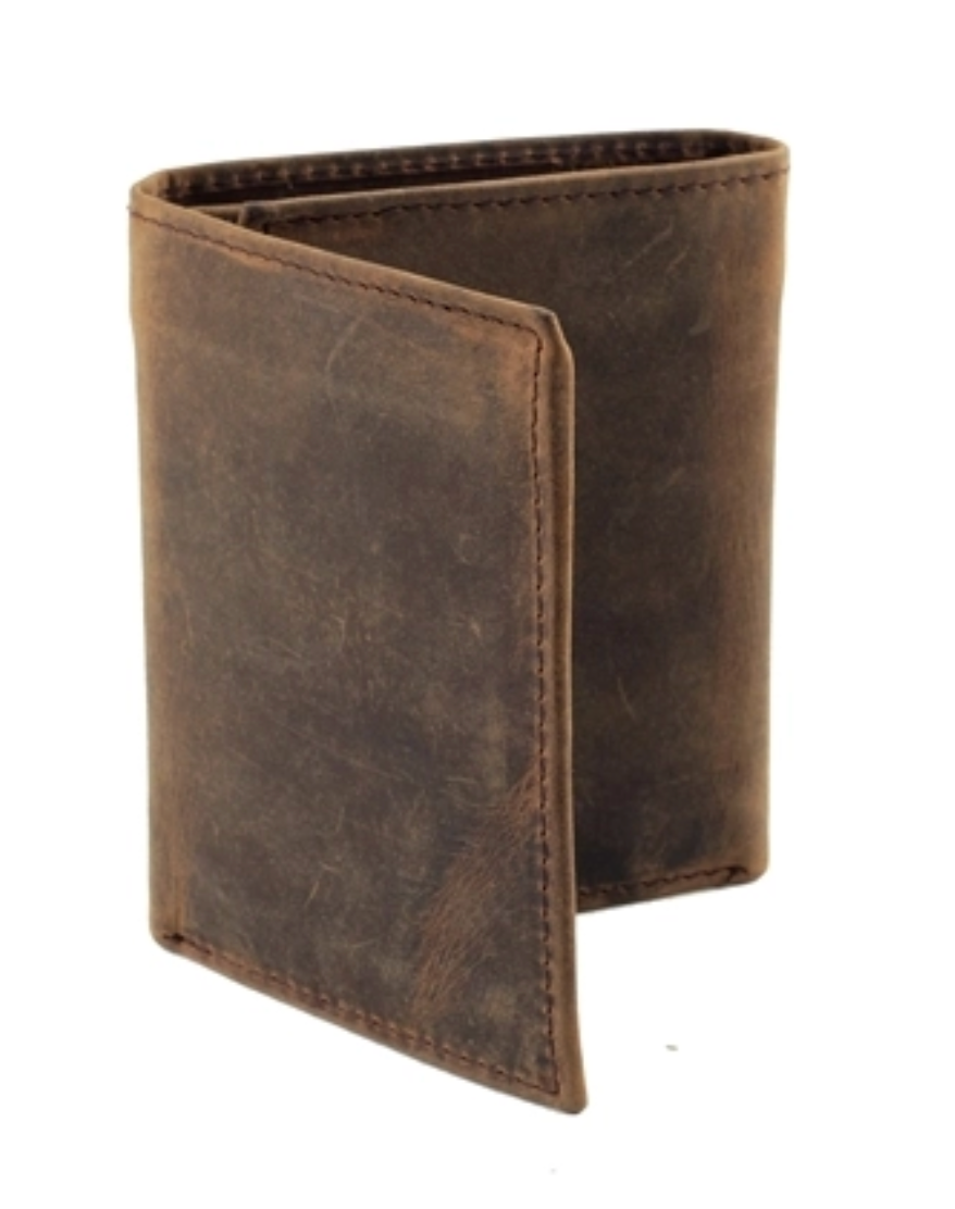 Leather Tri-Fold/Center Mens Wallet