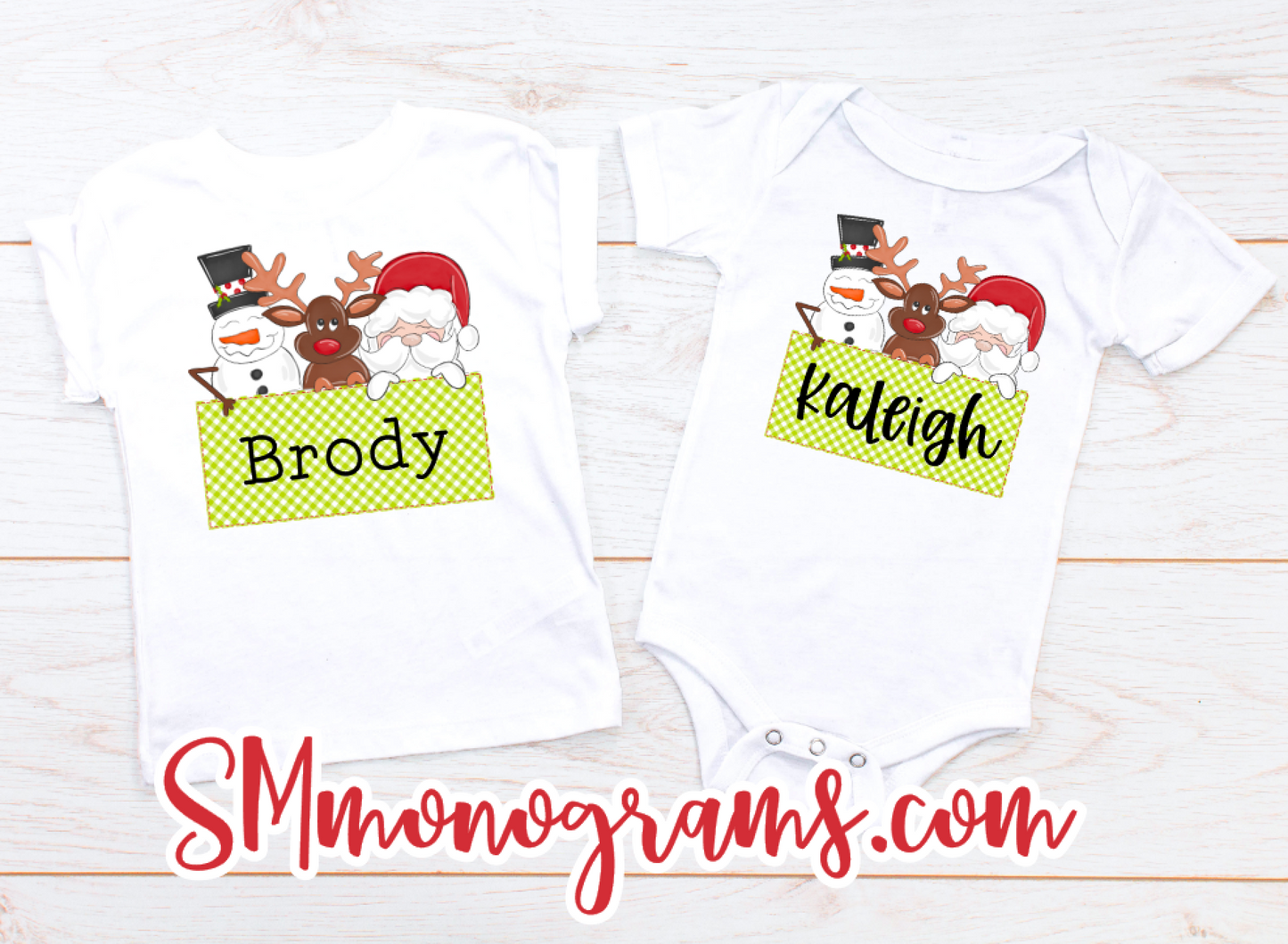 Santa & Friends Personalized Tee - Choose Color & Style
