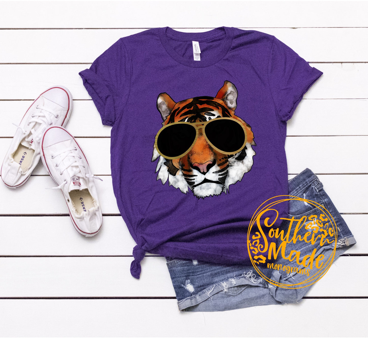 Tiger Head With Sunglasses - Kids & Adults - Choose Colors