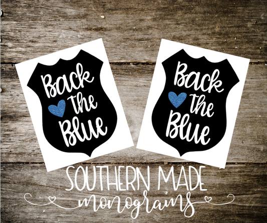 Back The Blue Decal - Choose Size