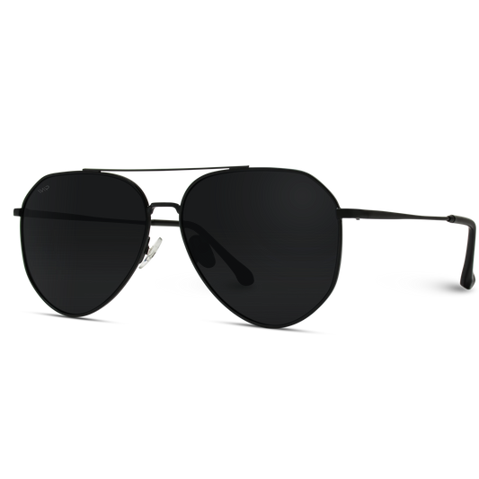 Ramsey Geometric Polarized Metal Frame Aviators Sunglasses