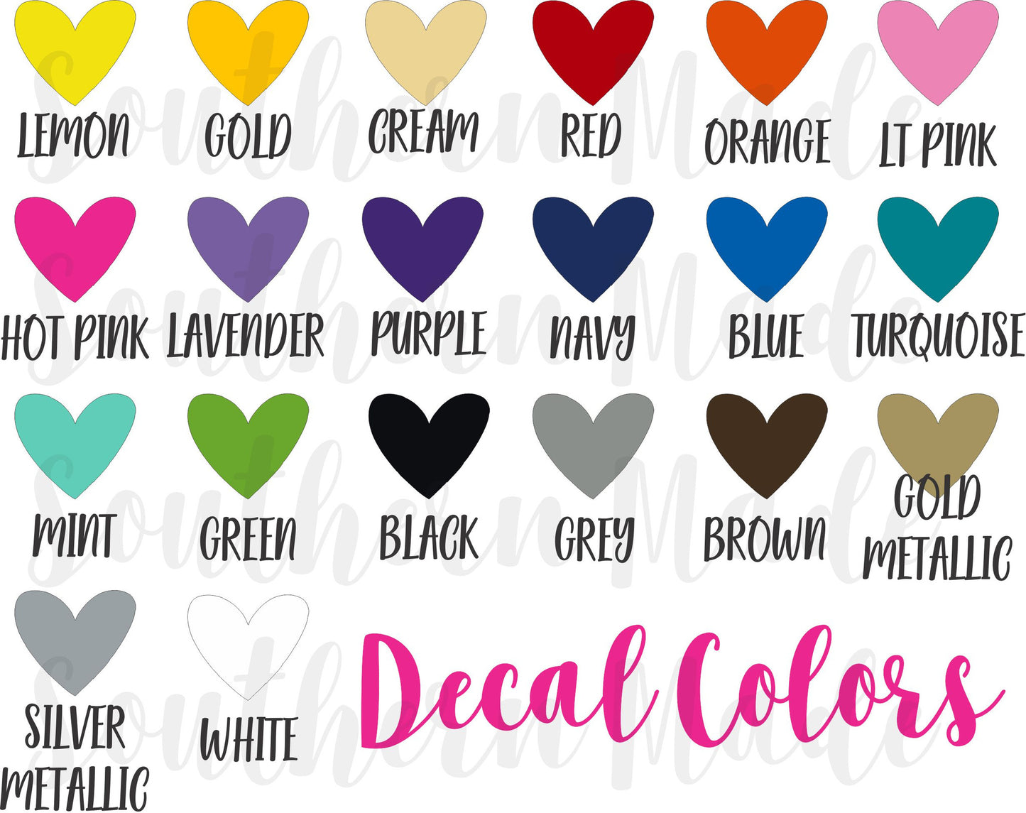 12" Decal Sheet // Choose your color