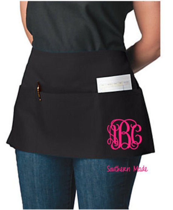 Monogrammed Waitress Apron - Choose Design & Font