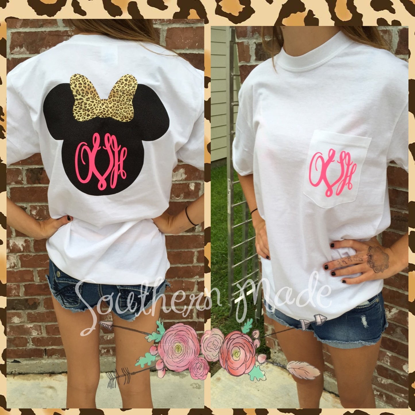 Minnie Mouse Monogrammed T shirt Minnie Head T shirt Customize your own Comfort Color or Gildan Shirt Mickey Mouse Head Disney World Shirt