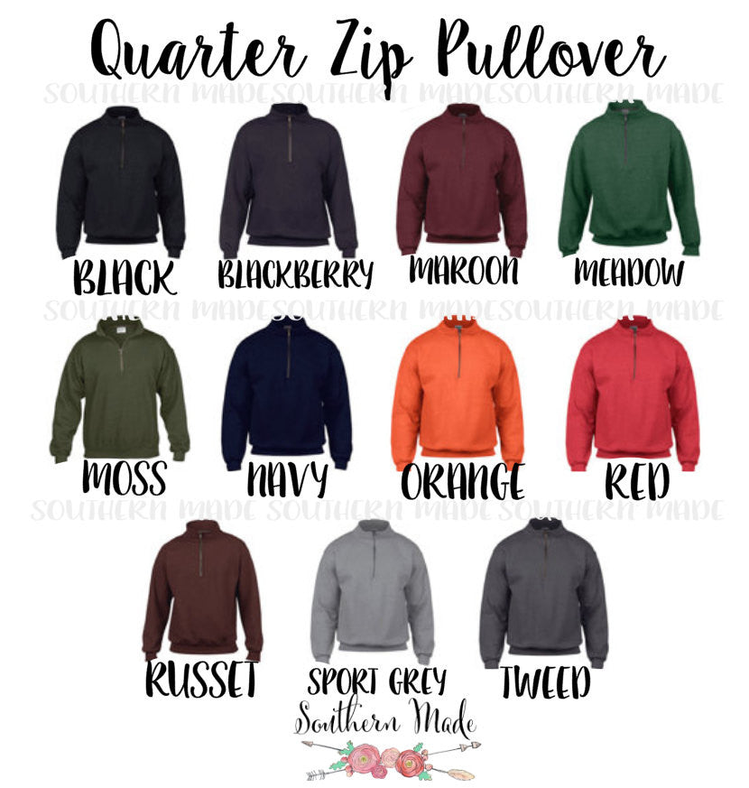 Quarter Zip Pullover Monogrammed Customize your own! Quarter Zip
