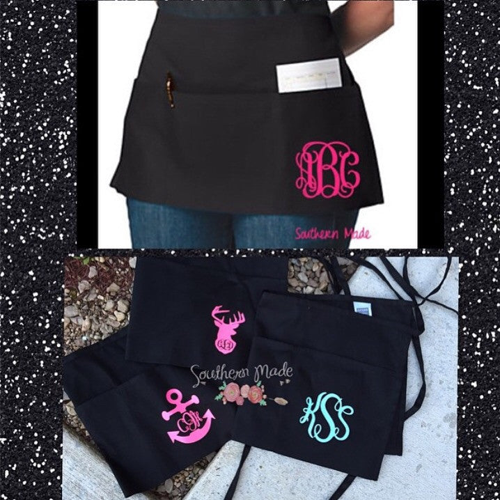 Monogrammed Waitress Apron - Choose Design & Font