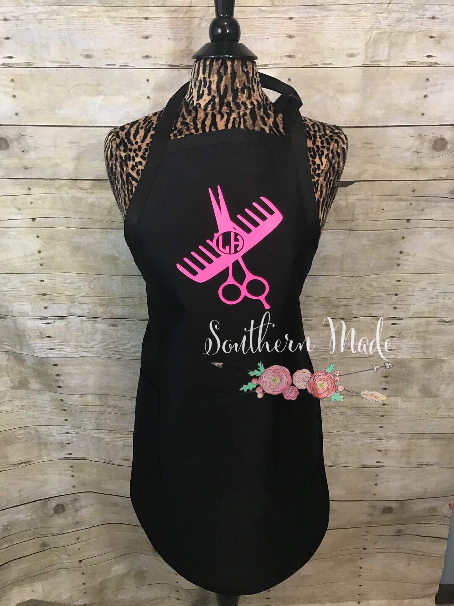 Cosomotologist Monogrammed Apron - Hair Dresser Apron - Choose Color Design