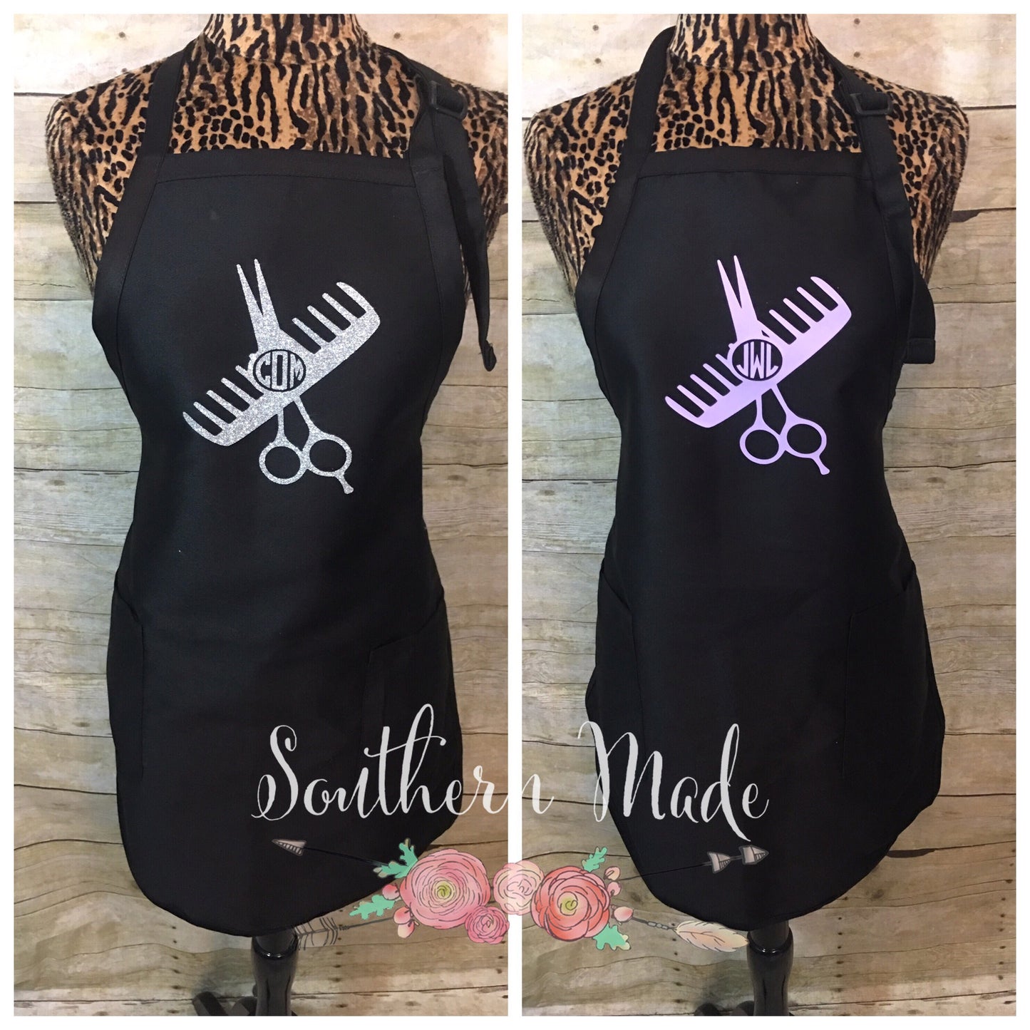 Cosomotologist Monogrammed Apron - Hair Dresser Apron - Choose Color Design