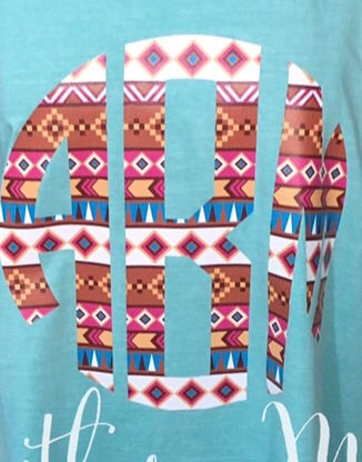 Aztec Monogrammed Sweatshirt - Gildan or Comfort Colors Brand