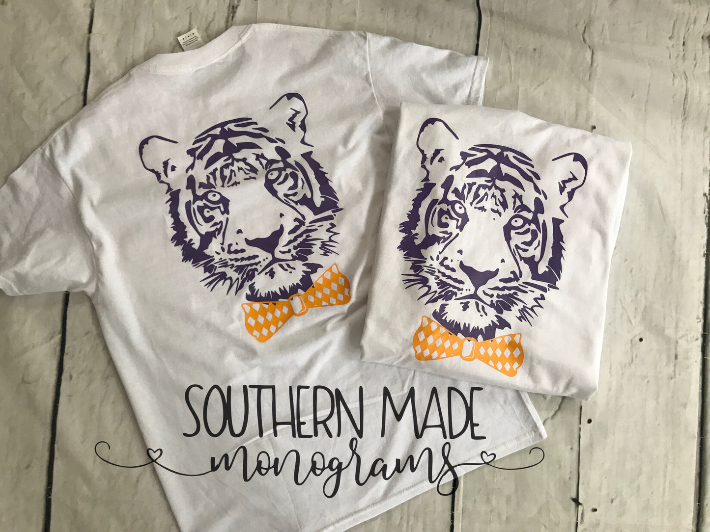 Tiger Head With Bow Tie - Short or Long Sleeve
